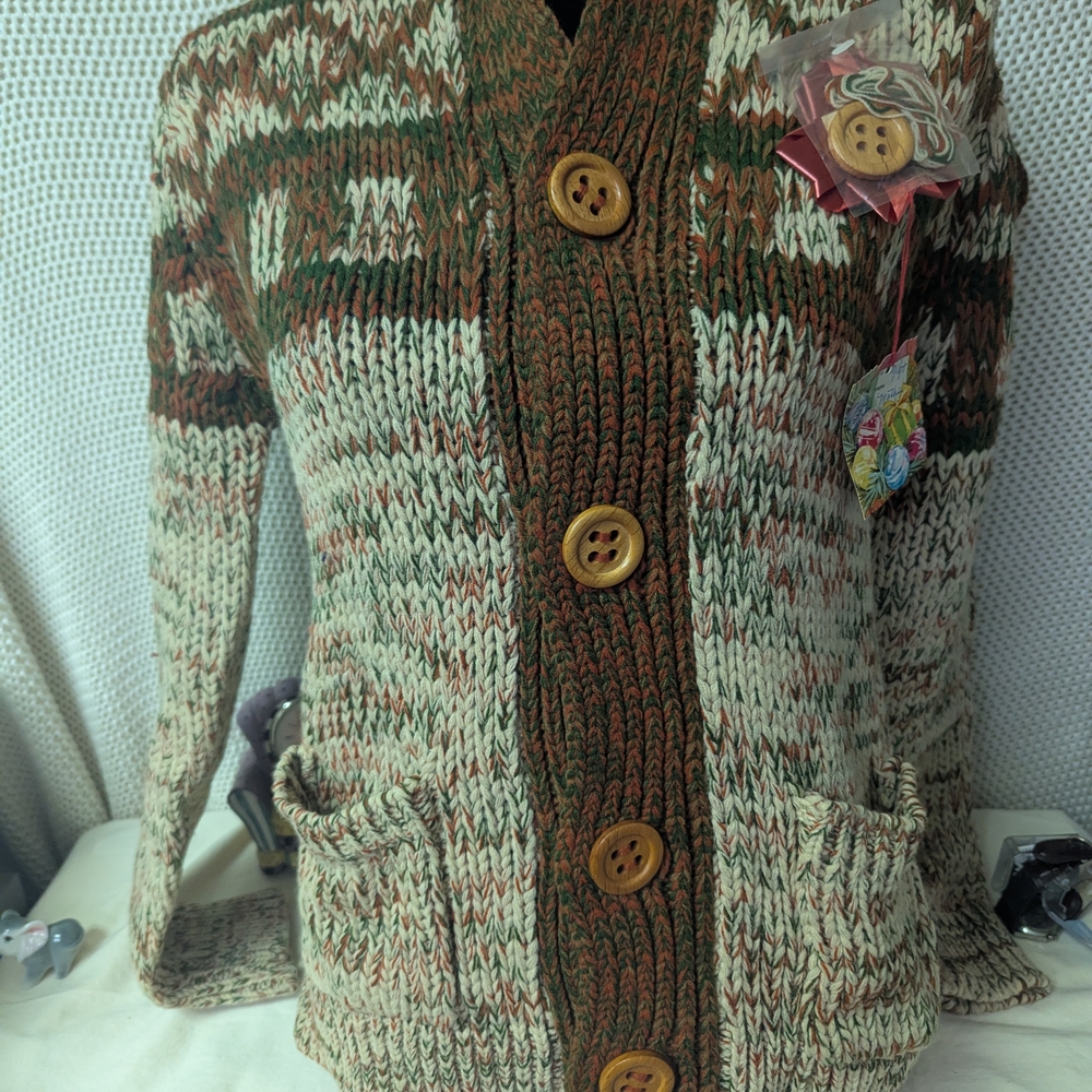 Cozy Knit Cardigan with Wooden Buttons